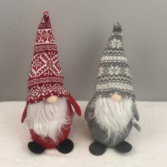 Christmas Gnomes Holiday Plush Gray/Red -2 - Picture 2 of 3